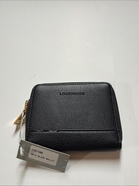 NWT Louenhide Black Aria Zip Around Vegan Leather Wallet